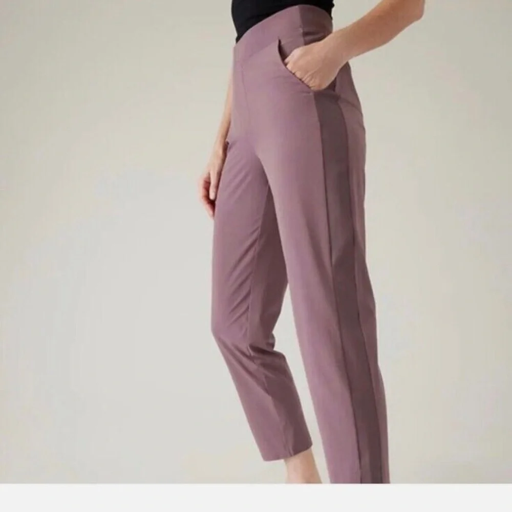 Athleta Brooklyn Purple‎ Ankle Cropped Pants size 2 - Picture 2 of 7